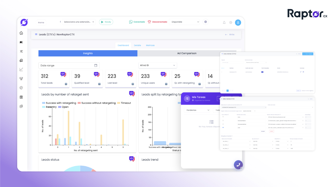 Interfaz de Adlinker en la plataforma