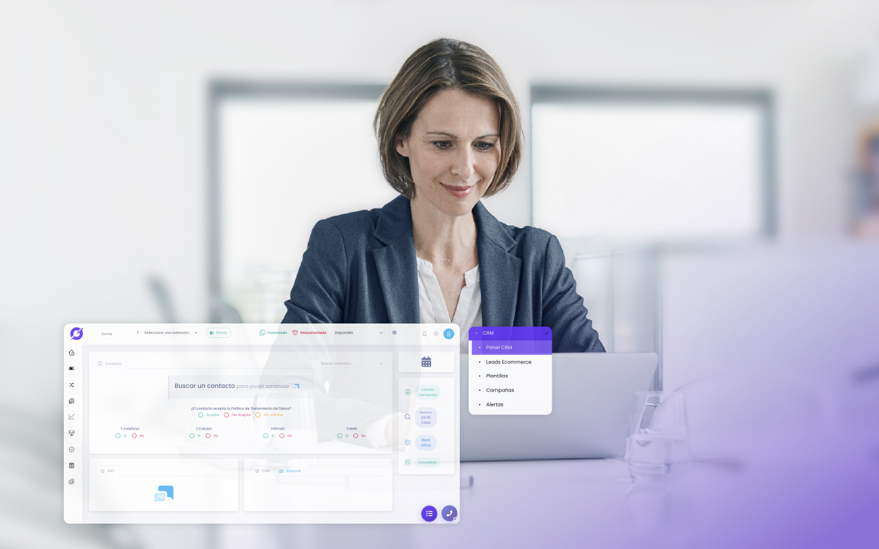 Ficha 360° del cliente en la plataforma del CRM de Raptor